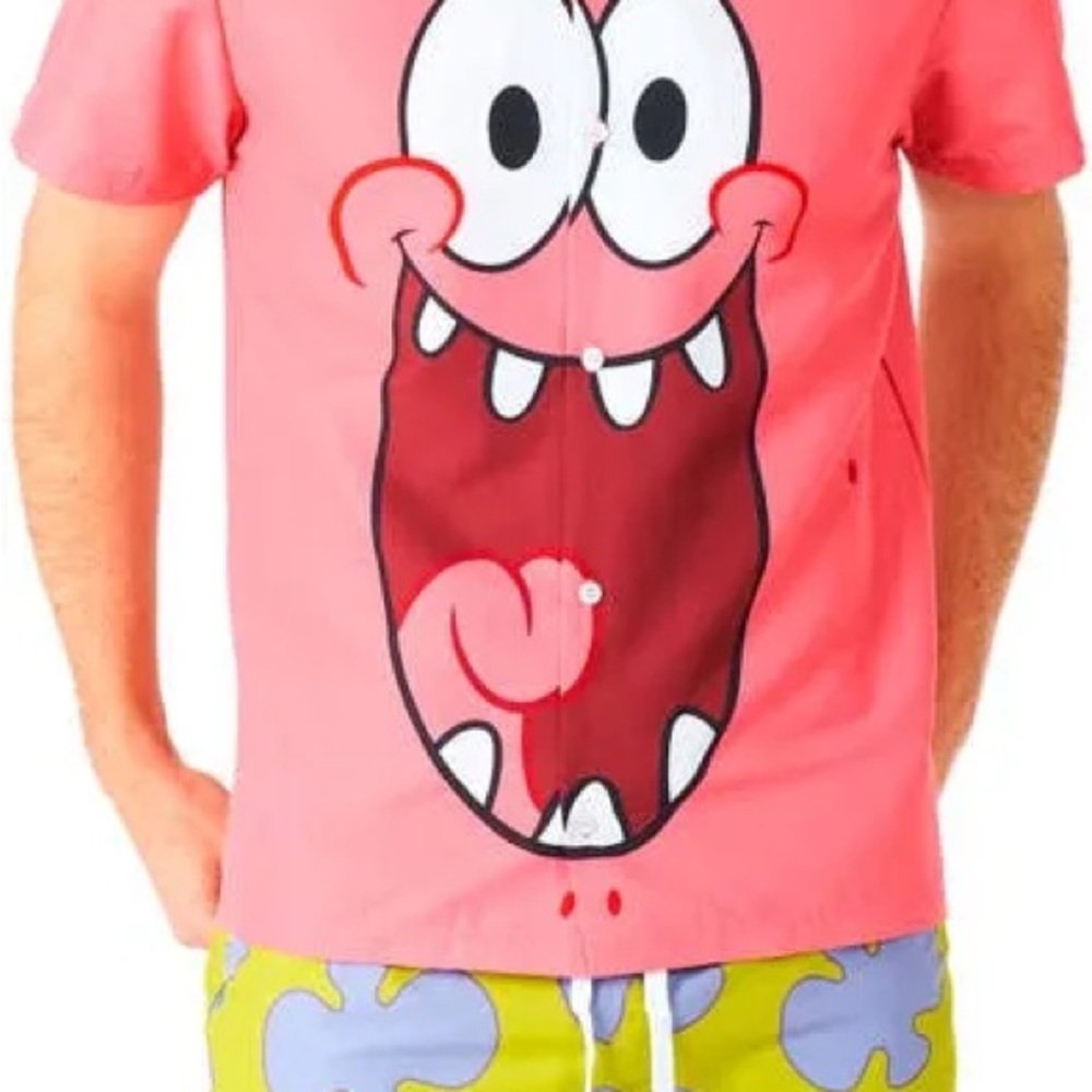 Men's Suitmeister SpongeBob SquarePants Patrick Slim Fit Shirt + Shorts Set - Picture 2 of 2